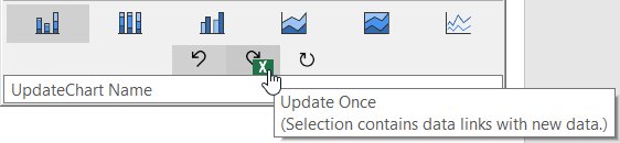 リンクされている更新待ち think-cell グラフのフローティングツールバー.